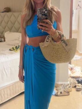 Bahama Vici Bright Blue Two-Piece Swim Coverup Set